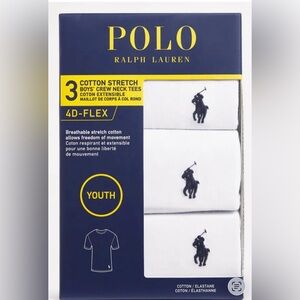 Polo Ralph Lauren Boys' White Cotton Crew Undershirts 3-Pack
